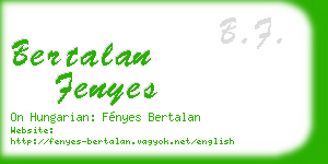 bertalan fenyes business card