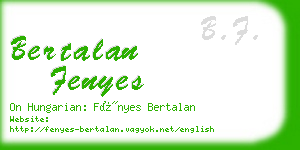 bertalan fenyes business card